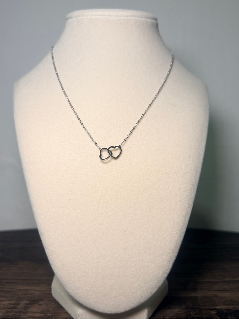 Interlocking Heart Silver Necklace - Elegant Women's Jewelry